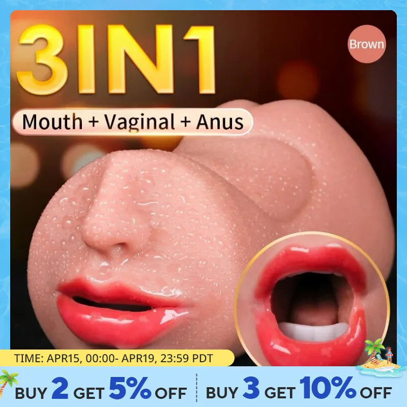 3 IN 1 Fleshlight for Oral, Anal and Normal