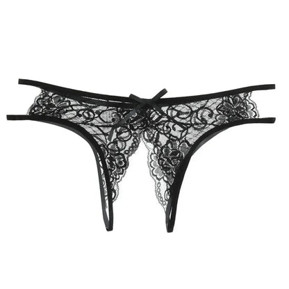 Embroidered Lace Crotchless Panty