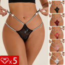 Noir Nightlight Double Strap Sexy Lace Transparent Low Waist Thong