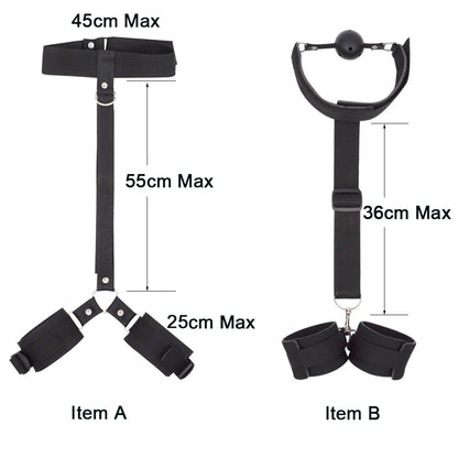 BDSM Neck and Wrist Restraints